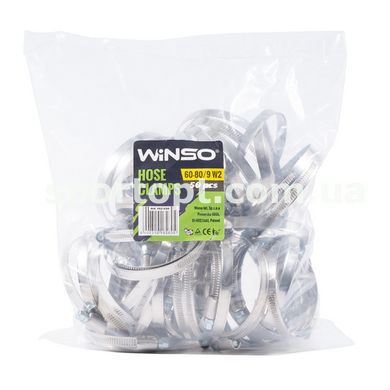 Хомути Winso 60-80/W2, 9мм, 50шт