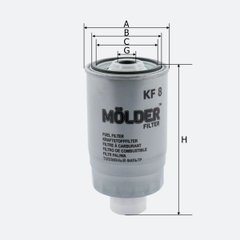 Фільтр паливний Molder Filter KF 8 (WF8042, KC18, W8422)