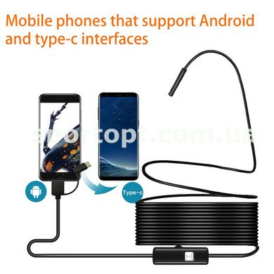 Жорсткий ендоскоп 3в1 Android-OTG для смартфона (5 метрів)