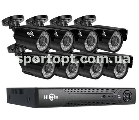 Комплект відеоспостереження Hiseeu 8ch AHD-2MP 1080P Outdoor (8AHBB12-P)