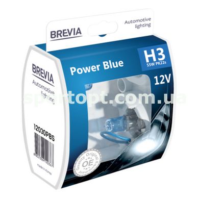 Галогенова лампа Brevia H3 12V 55W PK22s Power Blue S2