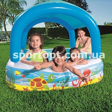 Дитячий надувний басейн Bestway з навісом, 147х147х122 см (52192)