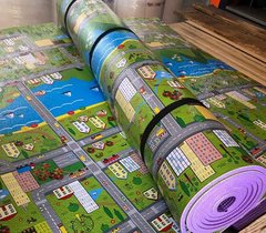 Детский игровой коврик Парковый городок 2 х1,2 м 8 мм толщиной