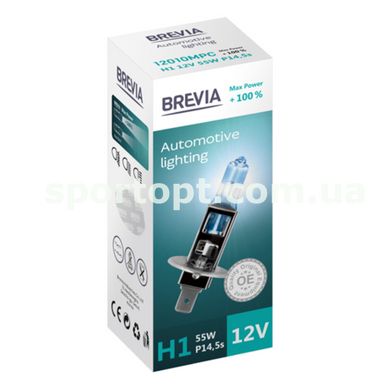 Галогенова лампа Brevia H1 12V 55W P14.5s Max Power +100% CP