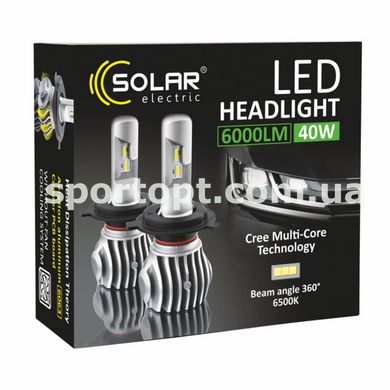LED автолампа Solar H4 12/24V 6500K 6000Lm 40W Cree Chip