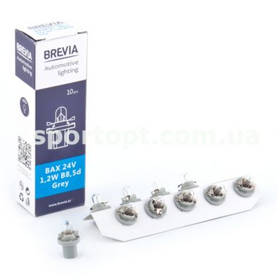 Лампа розжарювання Brevia BAX 24V 1.2W B8.5d Grey CP, 10шт