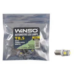 LED автолампа Winso 12V SMD T8.5 BA9s, 10шт