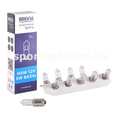 Лампа розжарювання Brevia H6W 12V 6W BA9s CP, 10шт