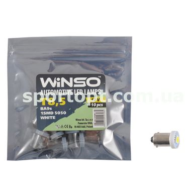 LED автолампа Winso 12V SMD T8.5 BA9s, 10шт