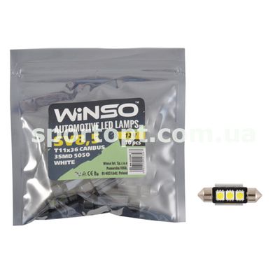 LED автолампа Winso 12V SMD SV8.5 T11x36, 10шт