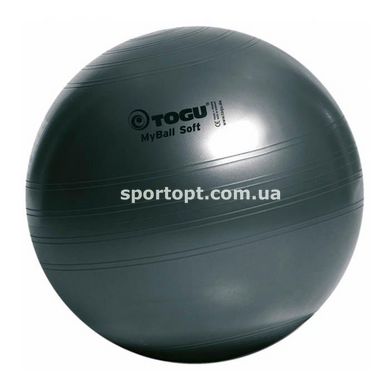 Фитбол, MyBall Soft 55 см темно-серый (антрацит)