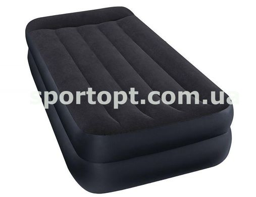 Односпальне надувна ліжко Intex + вбудований електронасос 220V 99х191х42 см (64122)