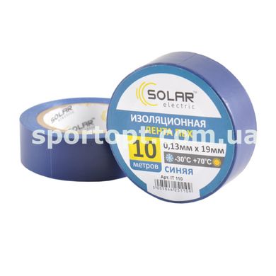 Стрічка ізоляційна ПВХ Solar 10м, 0.13x19мм, синя