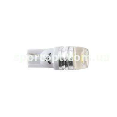 LED автолампа Solar 12V T10 W2.1x9.5d SMD 1W+Lens white, 2шт