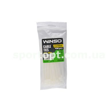 Хомути Winso пластикові білі 3,6x150, 100шт
