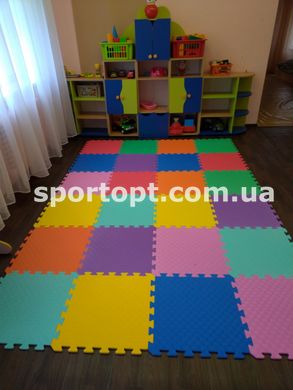 Дитячий килимок-пазл з еви EVA Веселка набір з 24 елементів 50х50х1см