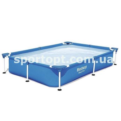 Прямоугольный каркасный бассейн Bestway Steel Pro Splash Frame Pool, 221х150х43 см (56401)