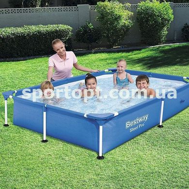 Каркасний прямокутний басейн Bestway Steel Splash Pro Frame Pool, 221х150х43 см (56401)
