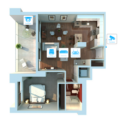 IP видеонаблюдение 2 камеры (2Мп) для квартиры