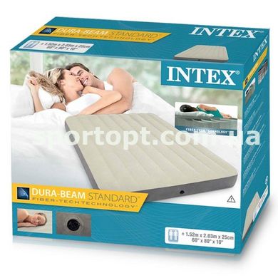 Двоспальний надувний матрац Intex 152x203x25 см (64103)