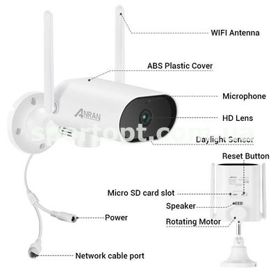 Поворотная WiFi камера Anran AR-W620 2Mp (IP, LAN, PTZ)