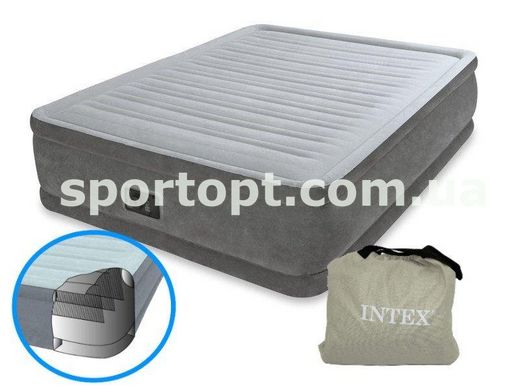 Двоспальне надувне ліжко Intex + вбудований електронасос 220V 152x203x46 см (64414)
