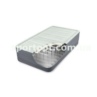 Односпальная надувная кровать Intex + встроенный электронасос 220V 99x191x46 см (64902)