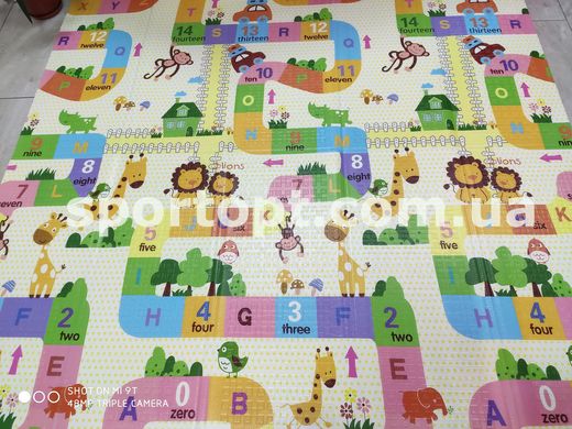 Детский складной двухсторонний игровой коврик Baby Play Mat 200*180*1см | Слон/Алфавит