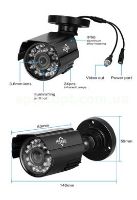 Комплект видеонаблюдения Hiseeu 2ch AHD-2MP 1080P Outdoor (2AHBB12)