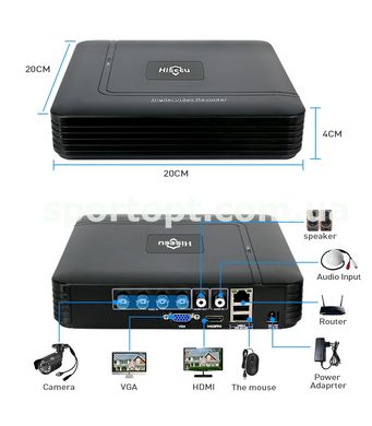 Комплект відеоспостереження Hiseeu 2ch AHD-2MP 1080P Outdoor (2AHBB12)