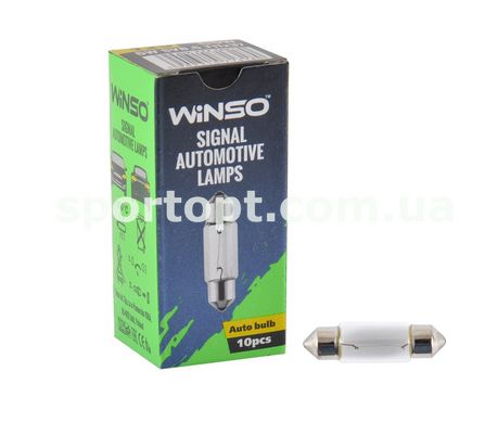 Лампа розжарювання Winso 12V C5W 5W SV8.5 T11x37, 10шт