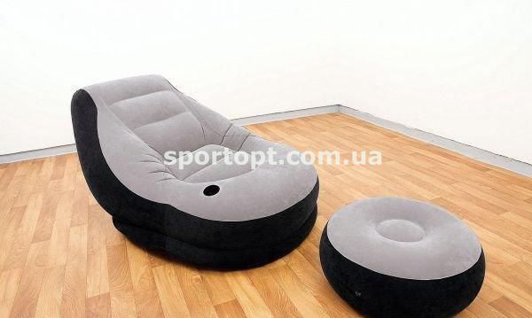 Надувное кресло с пуфиком Intex 102x127x76 cм (68564)