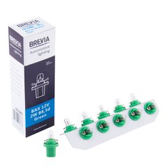 Лампа розжарювання Brevia BAX 12V 2W B8,5d Green CP, 10шт