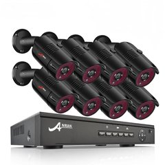 Комплект відеоспостереження Anran AR-POE-8CH Black 3Mp-1440P