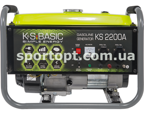 Генератор бензин 220 В ProfiKonnerSohnenT-Port BASIC KSB2200A ручной стартер