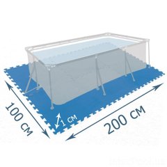 Мат-подложка для бассейна Intex 29081, 200 х 100 см, набор 8 шт (50 x 50 см), толщина 1 см