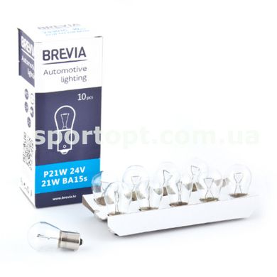 Лампа розжарювання Brevia P21W 24V 21W BA15s CP, 10шт