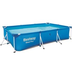 Прямоугольный каркасный бассейн Bestway Steel Pro Splash Frame Pool, 400х211х81 см (56405BW)