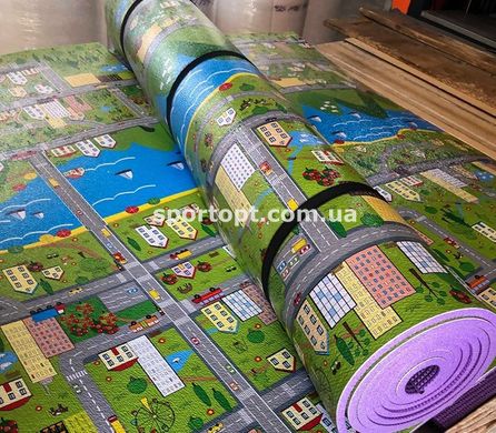 Детский игровой коврик Парковый городок 2,5х1,2 м 12 мм толщиной