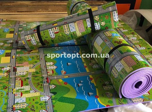 Детский игровой коврик Парковый городок 2,5х1,2 м 12 мм толщиной