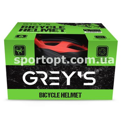 Велосипедний шолом Grey's L чорний-червоний матовий